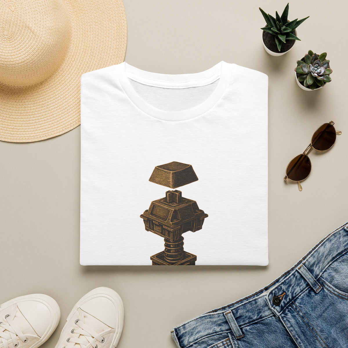Spring-loaded mechanical sculpture T-Shirt
