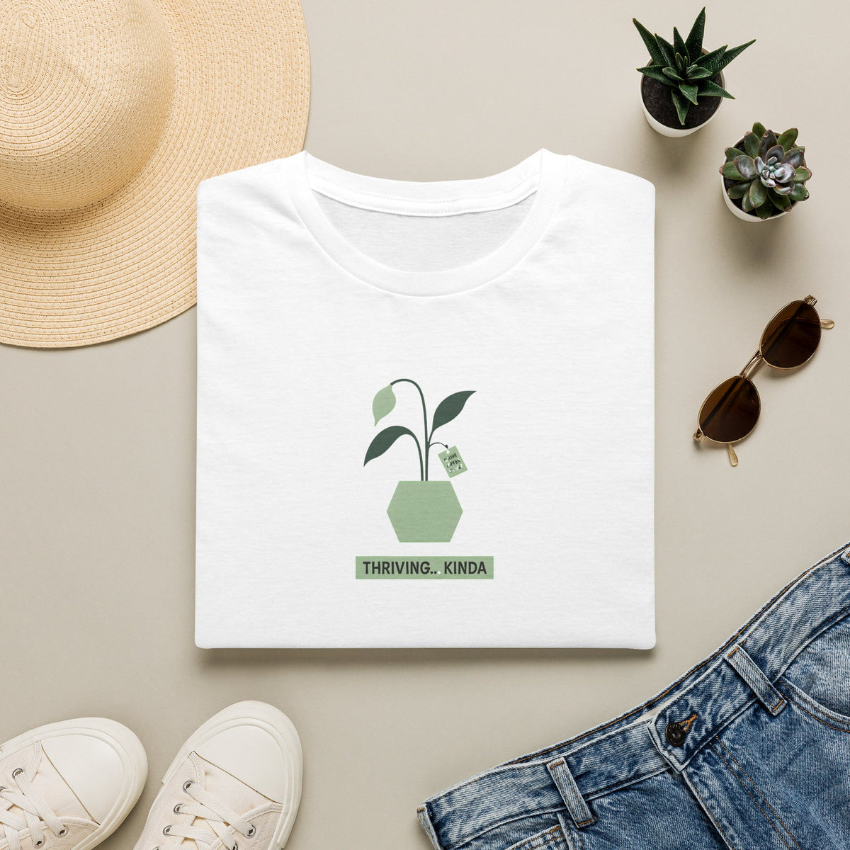 Thriving Plant Illustration T-Shirt
