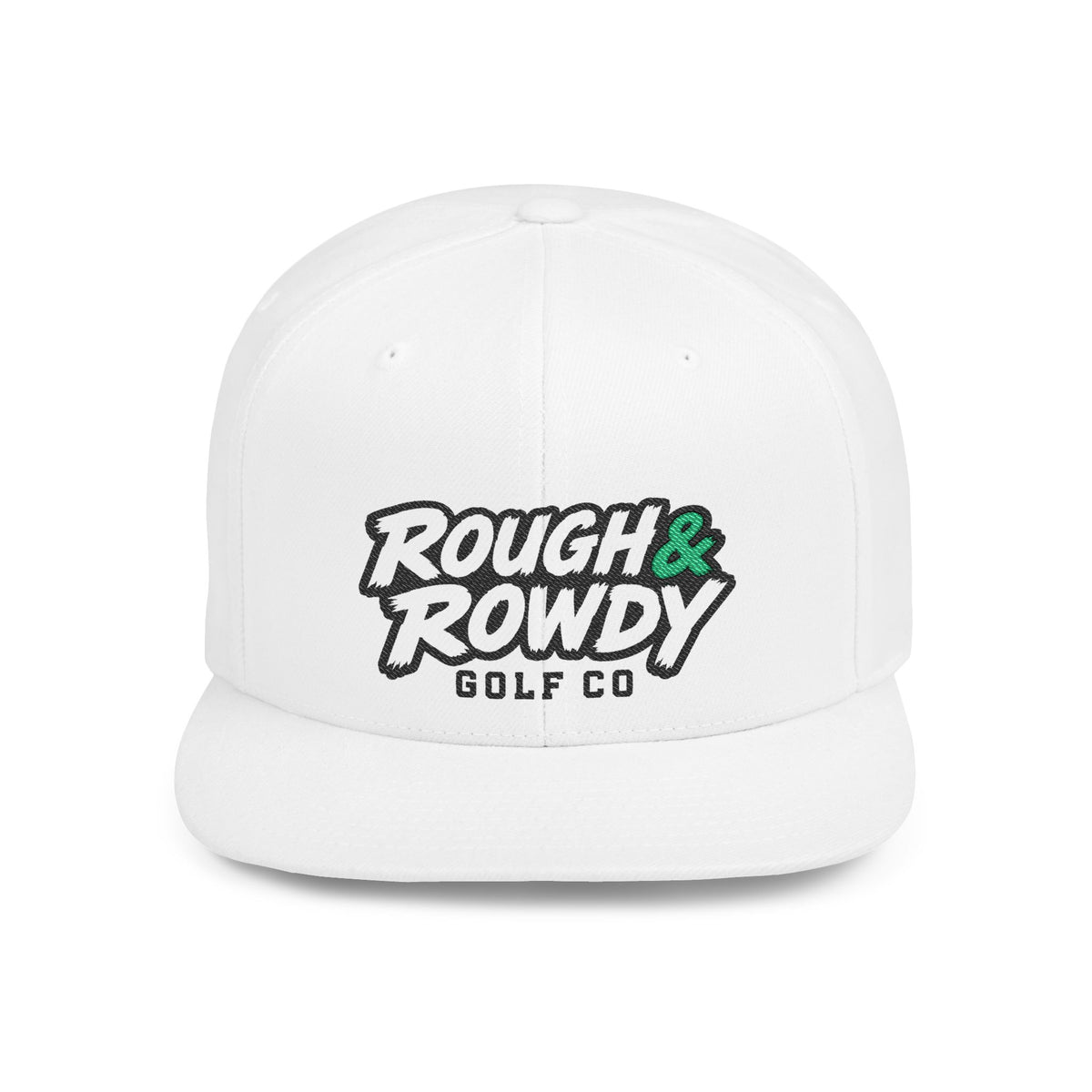 Rough & Rowdy Golf Co. Flat-Bill Snapback Hat — 'Good Times, No Matter the Score'